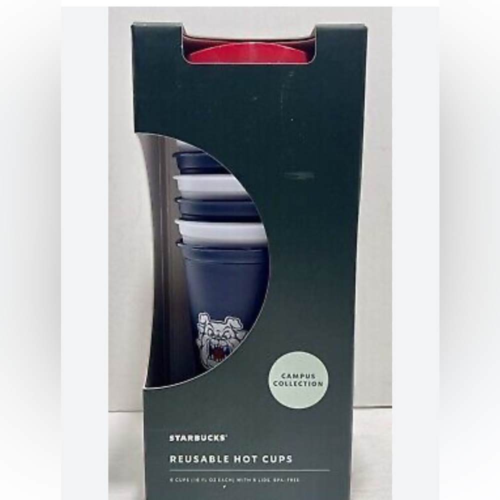 Starbucks Fresno state bull dogs new 6pc hot cups tumbler reusable